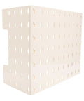 Beige wall-mounted pegboard panel for kitchen organization and decoration, part of Wall Mounted Pegboard Kit With Adhesive Pads.