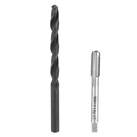 Twisted drill and tap from M7x1 Thread Repair Kit 25 Piece With Twisted Drill Tap Wrench Breaker Hex Wrench And 20 Stainless Steel Threaded Inserts