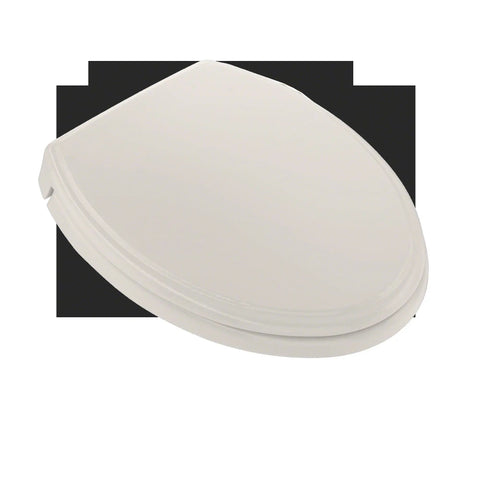 Traditional SoftClose Elongated Toilet Seat And Lid With Slow Close Action Sedona Beige High-Gloss Polypropylene top view