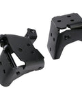Heavy Duty Door Hinge Kit With Slick Black Finish And Rock Solid Steel Aluminum Body For Buick Regal Chevy El Camino Classic Restoration and Direct Swap Uppers Lowers Built Damn Tough showing two black hinges.