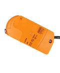 Premium Electric Rotary Actuator For Ventilation Valves Runs Like A Dream With Reliable Torque And Snappy Response Built Tough For Heavy Duty Hvac Applications, orange motor with wiring visible.