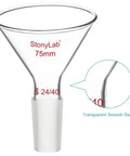 Beefy Oblique Offset Glass Funnel With 60 Degree Angle, 75mm Borosilicate Powder Funnel With 24 40 Joint For Lab Use