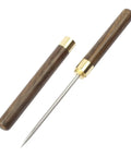 9-Inch Ice Pick With Wood Non-Slip Handle And Safety Cover, Stainless Steel Bar Tool For Bars And Home Kitchen, Food Grade 304 Ice Crusher