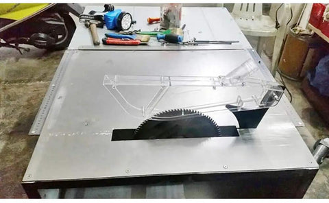 Universal Table Saw Protective Cover And Dust Guard For 6 To 12 Inch Saw Blades Clear Plastic Shield Prevents Wood Chips Adjustable Height Fits 6 To 10 Inch Range Anti Dust Case For Home Workshop And Shop Projects on table saw