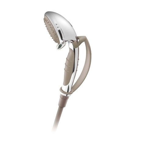 Multi-Function Handheld Showerhead With Non-Positive Pause Control, Chrome Finish, Wall Mounted, 7-Foot Hose, Soft Grip Handle