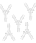 INFINAUTO 1/8 in Y-shaped 3-way vacuum line fittings, translucent plastic, automotive, 5-pack