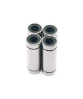 Four Pack 8x15x45mm Linear Motion Bearings LM8LUU ABEC 7 Long Type Steel For Smooth Precision Movement Low Noise Operation High Temperature Tolerance Up To 105C Great for CNC Machining 3D Printers And Robotics, four silver bearings