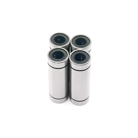 Four Pack 8x15x45mm Linear Motion Bearings LM8LUU ABEC 7 Long Type Steel For Smooth Precision Movement Low Noise Operation High Temperature Tolerance Up To 105C Great for CNC Machining 3D Printers And Robotics, four silver bearings