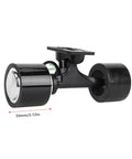 High Efficiency 74mm Single Drive Scooter Hub Motor Kit With Remote For Electric Skateboard Dope Performance PU Wheel Comfort And Shock Absorption External Rotor Brushless Power Fits Boards Under 910mm, black hub motor with PU wheels and dimensions marked.