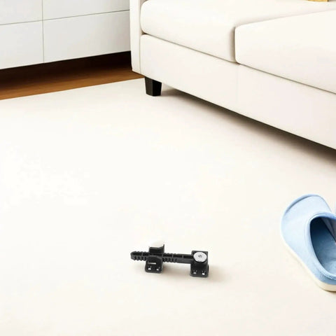 4 Piece Plastic Sofa Repair Connector Set With Serrated Teeth Grip Preventing Frame Separation Invisible Under Cushions on floor