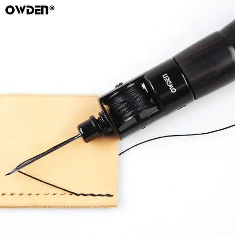 Leather Stitching Pro Grade Awl Tool Set For Leather Repair And Crafting, Belt, Canvas, And Fabric Repairs in use on leather