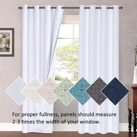 White Linen Sheer Curtains For Living Room Cozy Farmhouse Style Flax Linen Blend Light Filtering Privacy Drapes 52 Wide By 84 Long Set Of 2 Grommet Panels Pure White installed in living room window