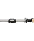 Side view of Quick Release Front Vise For Woodworking, 9 Inch Bench Vise With Dual Guide Rods To Stop Racking, metal structure visible.