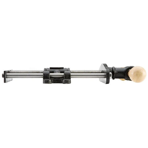 Side view of Quick Release Front Vise For Woodworking, 9 Inch Bench Vise With Dual Guide Rods To Stop Racking, metal structure visible.
