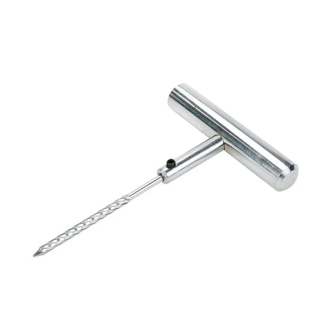 Heavy Duty Stainless Steel T Handle Tire Repair Tool with ergonomic grip for cars, motorcycles, bicycles close-up view