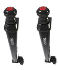 Rock Solid 22 Inch Vertical Magnetic Pool Gate Latch 2 Pack Key Lockable Self Latching Child Safe Heavy Duty Hardware showing black magnetic latch handles.
