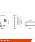 Dimensions of Long Range Smart Relay Switch For Home Automation LoRa Powered One Quarter Mile Reach Next Level Works With Alexa Google And IFTTT Supports Up To Five Amps Hub Required For Smart Scenes And Remote Control