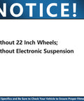 Notice sign about 2 Front Replacement Struts With Coil Springs For Chevy GMC Silverado Sierra Yukon XL Suburban 1500 Tahoe Escalade ESV EXT Ready To Install Strut Assemblies Excluding Electronic Suspension