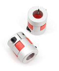 Aluminum Plum Shaped Flexible Shaft Coupling 10mm To 10mm Bore 20mm Diameter 25mm Length Built To Last For 3D Printers CNC Machines
