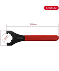 Heavy Duty ER25UM And ER32UM Precision Collet Wrench Tool for CNC Lathe Milling Spindle with hardened steel grip, red and black design.