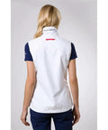 Rear view of Ladies Sailing Vest That Keeps You Dry in Gusty Winds and Breathable Comfort Waterproof and Windproof Crew Vest 001 White Medium