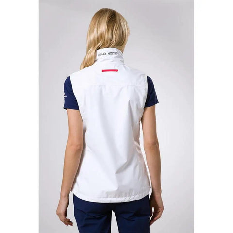 Rear view of Ladies Sailing Vest That Keeps You Dry in Gusty Winds and Breathable Comfort Waterproof and Windproof Crew Vest 001 White Medium