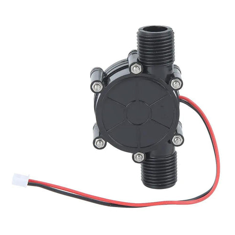 Black Micro Hydroelectric Water Generator 12V 10W Turbine with Vorticity Impeller Design and electrical wires