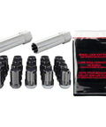 Black SplineDrive Wheel Installation Kit For 5 Lug Wheels M12 X 1.5 Thread Size Cone Seat Nuts With 16 Lug Nuts 4 Wheel Locks