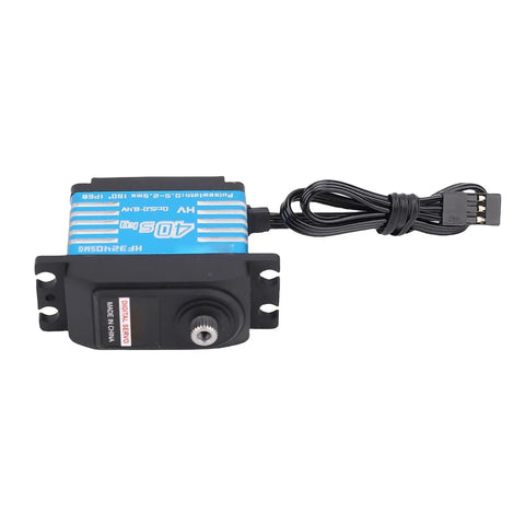 Heavy Duty RC Digital Servo Motor Featuring IP68 Waterproof Sealing And Solid Aluminum Gears, top view with connector.