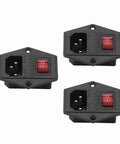 Three Piece AC Power Socket Switch With Built In Light Four Pin for 3D printer CNC machine electronics enclosure
