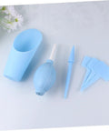 12 Piece Mini Succulent Gardening Tool Set Portable Plastic Tools For Indoor Bonsai Plant Care And Flower Pot Maintenance Light Blue For Home And Store Use Great For DIYers And Weekend Garden Warriors. blue plastic mini succulent tools on white background