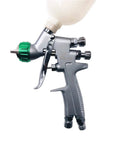 Pro Grade Mini Pneumatic HVLP Paint Spray Gun With 1.2mm Tip showing nozzle and handle for automotive detailing.