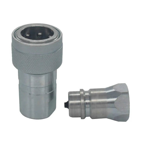 Two Sets One Quarter Inch ISO 5675 Carbon Steel Hydraulic Quick Disconnect Couplings With Poppet Valve And Dust Cap Set for heavy duty use