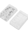12 Type Stainless Steel Watch Push Press Button Repair Kit with storage box showing organized sections for watchmakers and repair shops