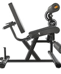 Side view of Plate Loaded Leg Extension And Curl Machine For Home Gym Seated Leg Curl And Quad Extension with seat and rollers.