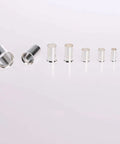 Assortment Of Wire Ferrule Connectors Kit 8 Sizes Tinned Copper Crimp Terminals For 12 AWG Down To 2/0, aligned on white surface