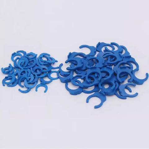 100 Pack Locking Clips And Clamps For RO Water Filtration System One Quarter And Three Eighths Inch Quick Connect Fittings Durable POM Material Blue
