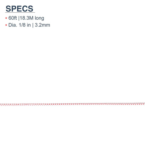 Specs of Beefed Up Heavy Duty Tent Pole Shock Cord 3/32 Inch 60 Ft Replacement Elastic Bungee Cord Red White