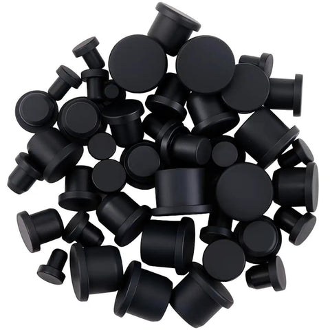 Grab This Awesome Set Of 50 Black Silicone Stopper Plugs In 5 Sizes For Tubes Bottles And Flows To Seal Ends Waterproof With Gorge Craft Quality Rubber Caps Perfect For DIY Projects Or Home Repairs Today. Black silicone stopper plugs set, assorted sizes