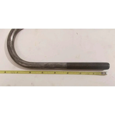 Beefed Up Heavy Duty Trailer U Bolt Kit For Three Inch Inside Width And Seven And A Quarter Inch Inside Length With Nine Sixteenth Inch Fine Thread For Five Point Two K To Seven K Axles And Aftermarket Suspension Hardware, steel U-bolt with ruler