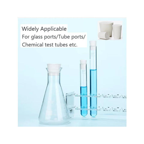 Assorted 22 Pcs Solid Rubber Lab Stopper Set with Tapered Plugs Size 000 Through Size 8 in glassware application scene