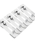 Four Piece Silver Iron Sofa Connectors for Sectional Sofas and Furniture, Interlocking Couch Clips for Living Rooms and Offices