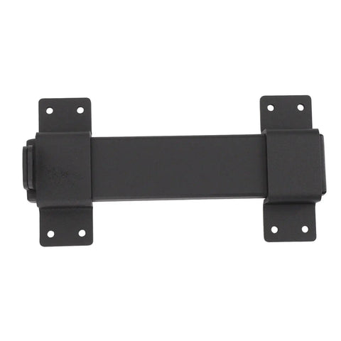 Badass Heavy Duty Carbon Steel Slide Gate Latch Lock With Reinforced Padlock Hole, flat view with mounting holes for security installation.