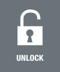 Illustration of a white open padlock symbol with the word 'Unlock' on a gray background.