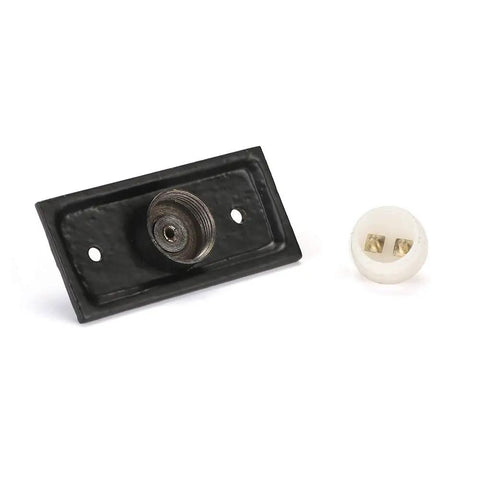Black Powder Coated Wired Doorbell Button With Recess Mount Old School Vintage Cast Iron Style Antique Finish Weather Resistant