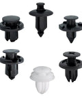 180 Piece Auto Clip Kit For Car Body Trim Replacement With Six Types Push Pin Clips For Bumper Fender And Interior Retention Super Handy For Civic And Accord Projects, assorted black and white plastic fasteners