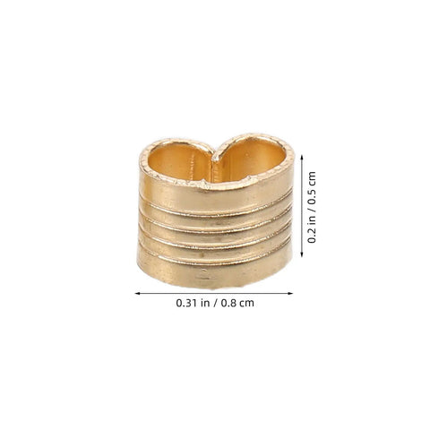 Copper Crimp Connectors For GT2 Timing Belts Built Tough Fast Fix For 3D Printer Mods Bulk Set Of Twenty Pre Assembled End Clamps, golden connector close-up.