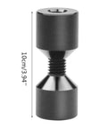 Heavy Duty Aluminum Flange Locating Pin Set Two Hole 1-18 Inch Precision Alignment Knurled Black Pins For Stable Mechanical Assembly Installation, black knurled pin, 10cm height.