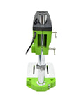 Hot Power 680W Mini Workbench Drill Press Machine For Wood Metal And Plastic, front view showing sturdy cast iron base and motor.