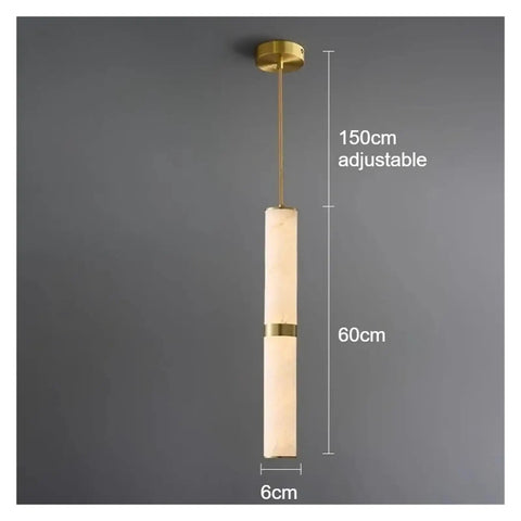 Modern Marble Small Pendant Light for Bedroom Bedside Bar Living Room Art Gallery Hanging Pendant Lamp Home Decoration Fixture, 60cm tall.